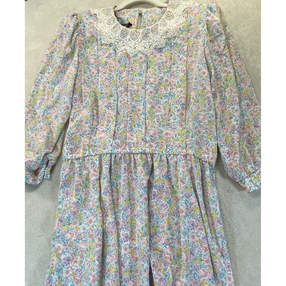 Lisa II Vintage 90's Floral Dress Cottagecore Midi 8 Twee Prairie Coquette - Picture 9 of 13